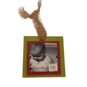 Christmas Ornament Photo Frame Holds 4" x 4" photo New